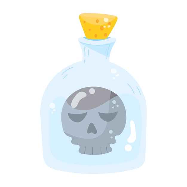 Modern flat icon of poison bottle