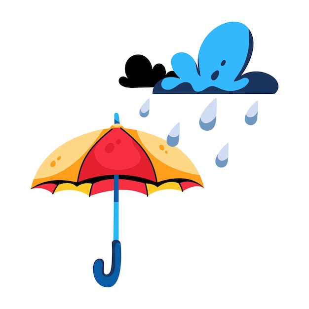 Modern flat icon of rain protection