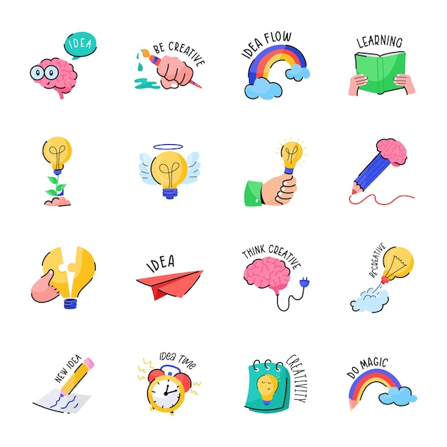 Modern flat icons of creative concept