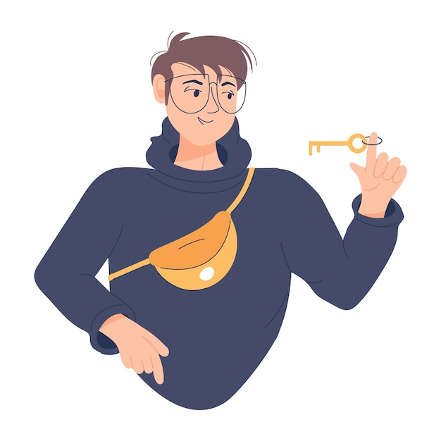 Modern flat illustration of adventurer