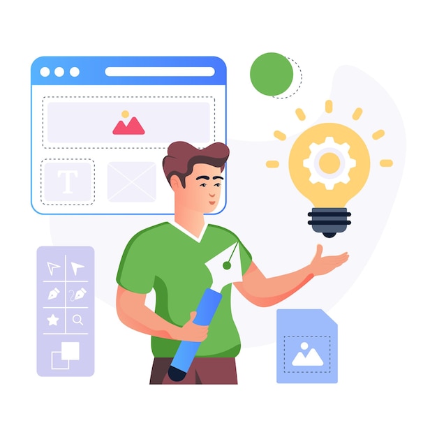 Modern flat illustration of creative idea