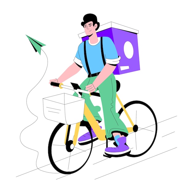 Modern flat illustration of cycle delivery