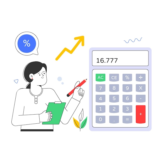 Vector modern flat illustration design of calculating