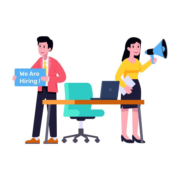 Modern flat illustration of job advertising