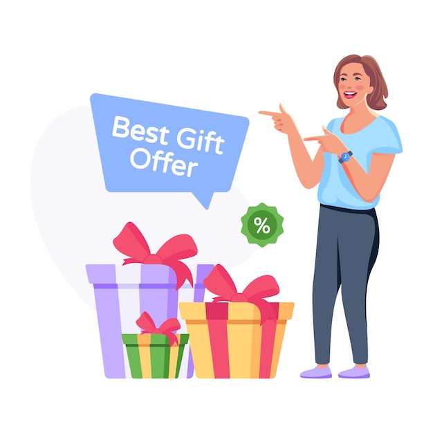 Vector modern flat illustration of loyalty gift