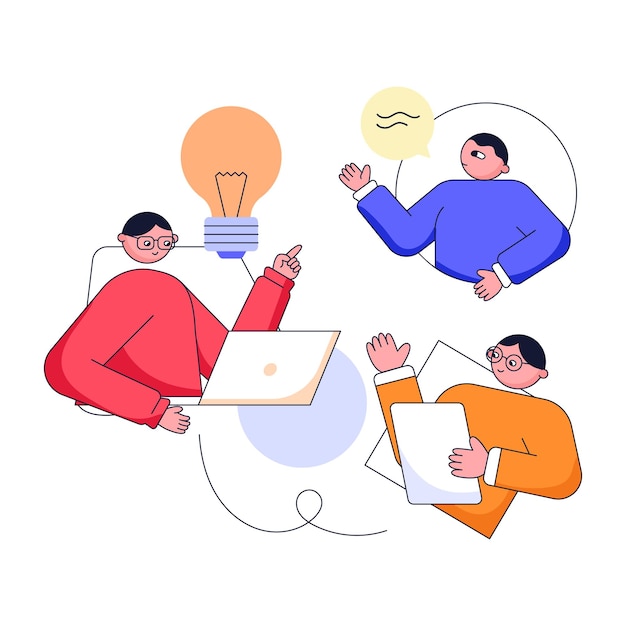 Modern flat illustration of online meeting