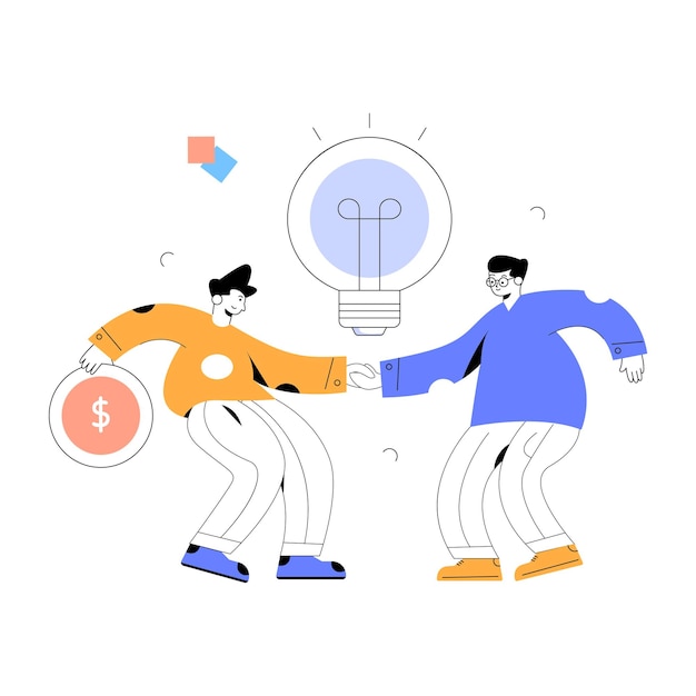 A modern flat illustration of partnership