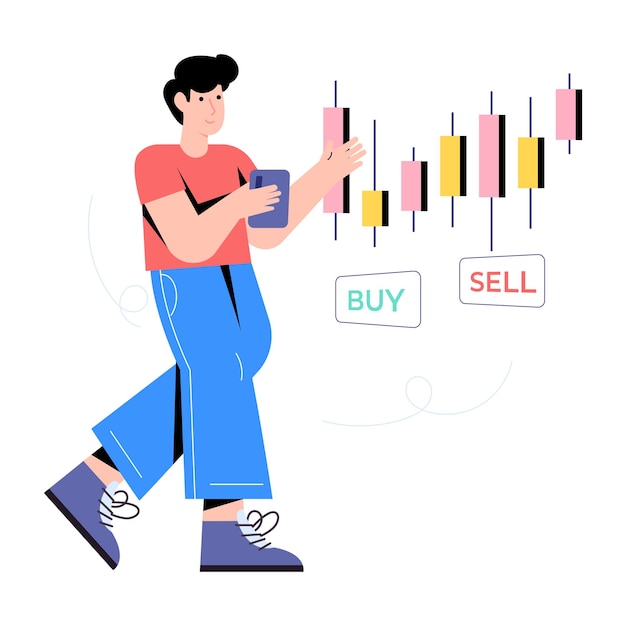 Vector modern flat illustration of stock exchange