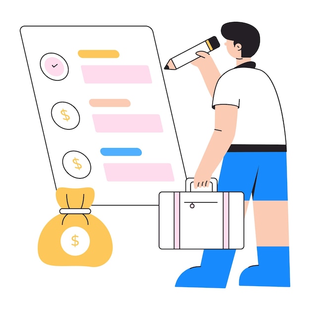 Modern flat illustration of travel budget