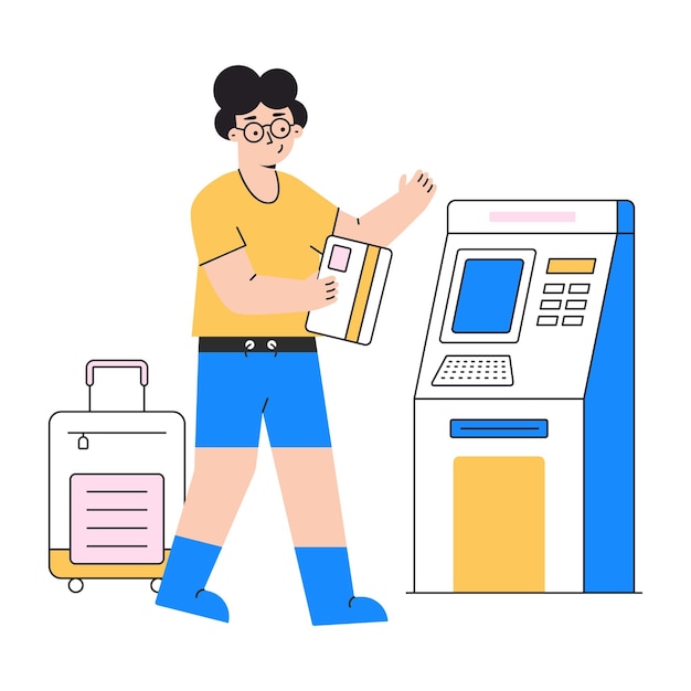 Modern flat illustration of travel budget