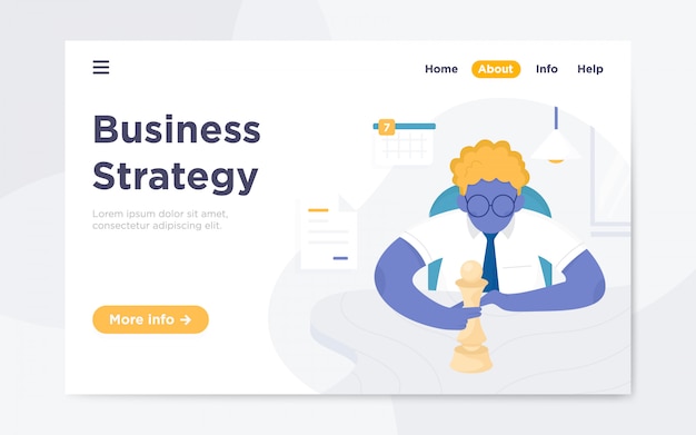 Modern flat landing page of business strategy