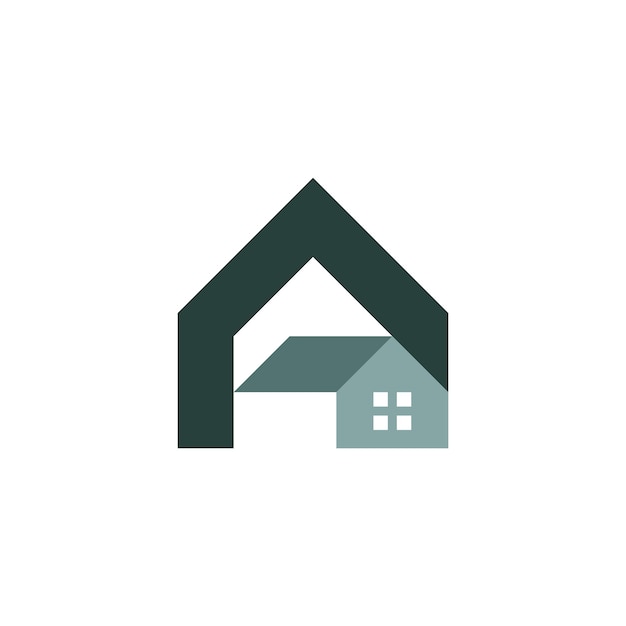 Современная и плоская буква A логотип строительства дома
