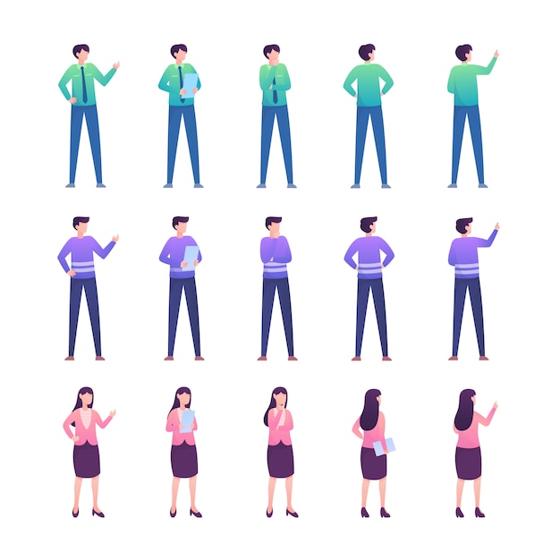 Vector modern flat people illustration collection