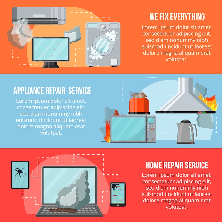 Vector modern flat repair service concept