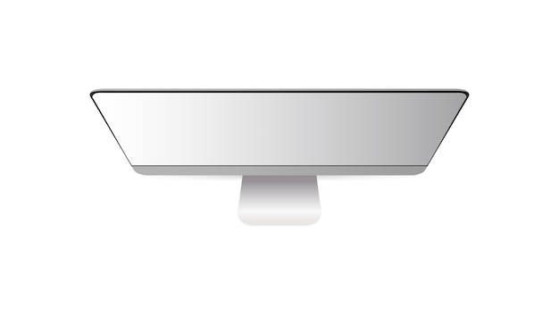 Vector modern flat screen computer monitor. top view. computer display isolated on white background. illustration.