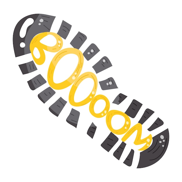 Modern flat sticker of a footprint