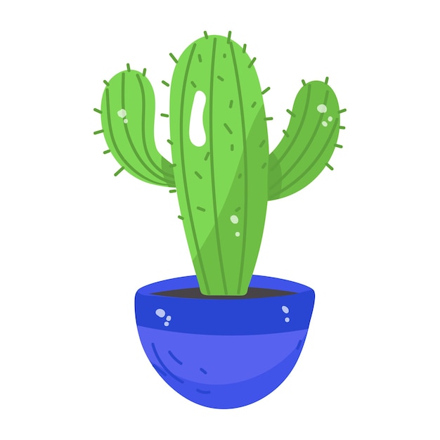 Modern flat sticker icon of cactus plant