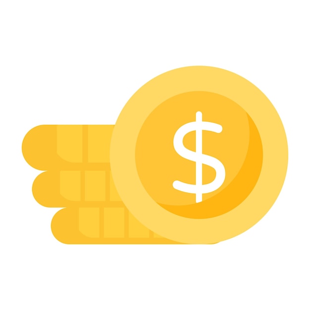 Modern flat vector of a dollar coins