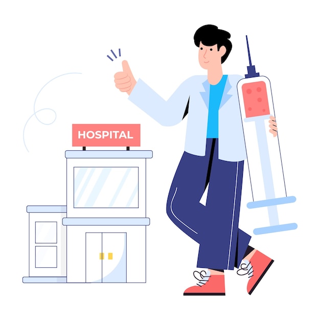 Modern flat vector of a hospital