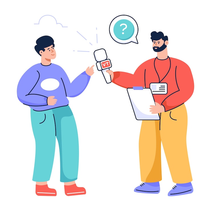 Vector modern flat vector of journalist