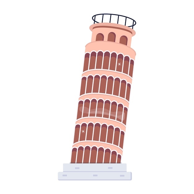 Vettore vettore piatto moderno della torre di pisa