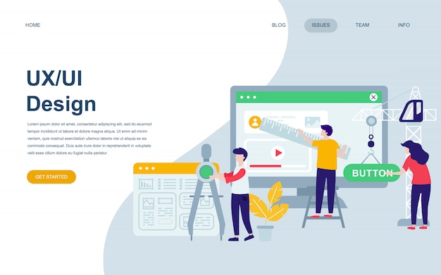 Modern flat web page design template of ux, ui design