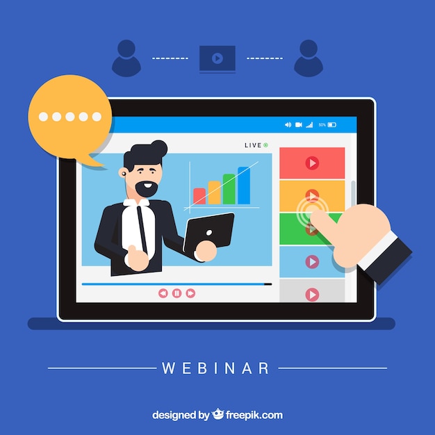 Modern flat webinar concept