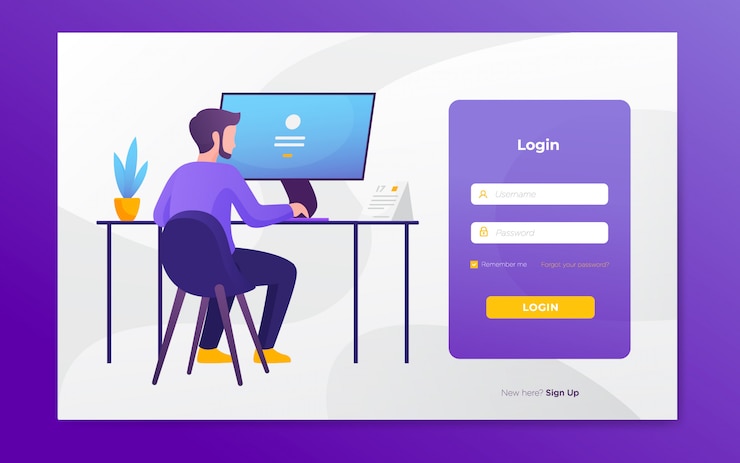 वेक्टर modern flat website login page templates