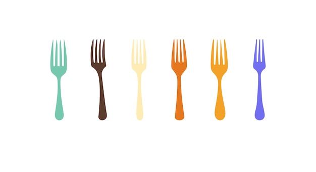 Vector modern flatware illustration fork icon