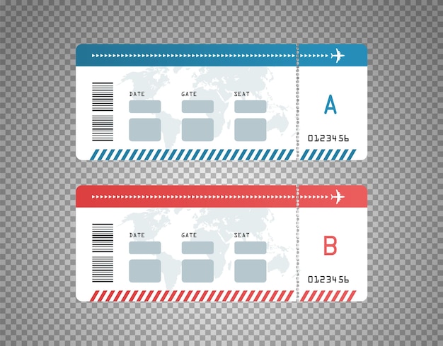 Modern flight tickets design template