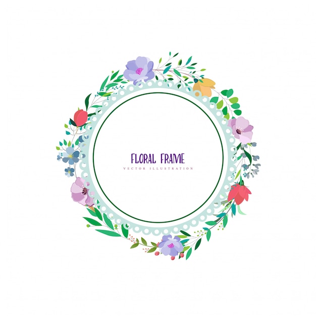 Vector modern floral  frame