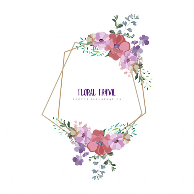 Vector modern floral frame