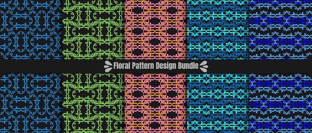 Modern floral pattern design bundle for fabric textile cover web etc 5 eps design for fabric