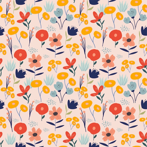 Vector modern floral seamless pattern