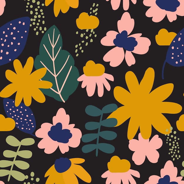 Modern floral seamless pattern