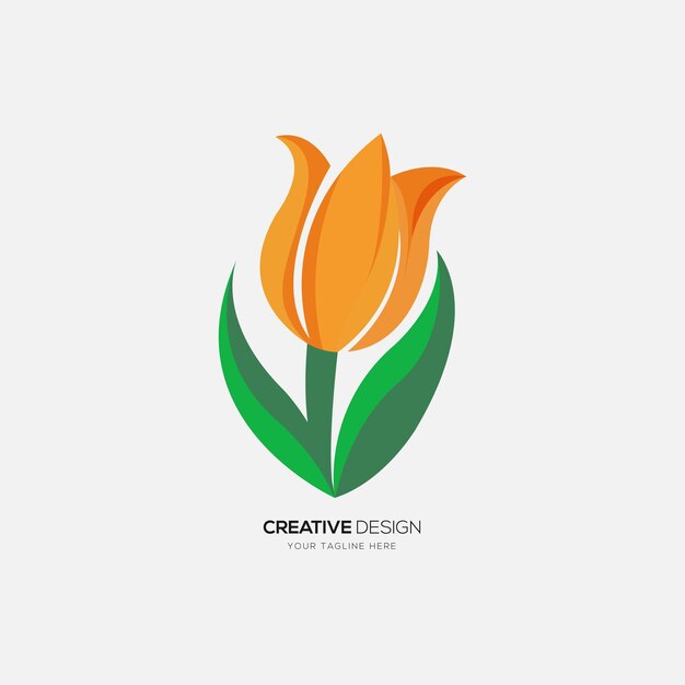 Modern flower abstract colorful tulip logo