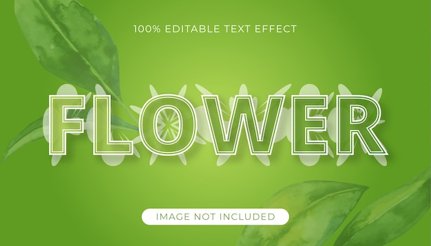 Vettore effetto di testo modificabile fiore moderno con immagine