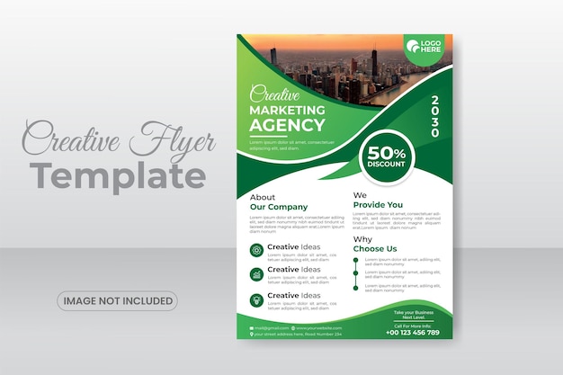 Modern flyer design and brochure cover page a4 size template