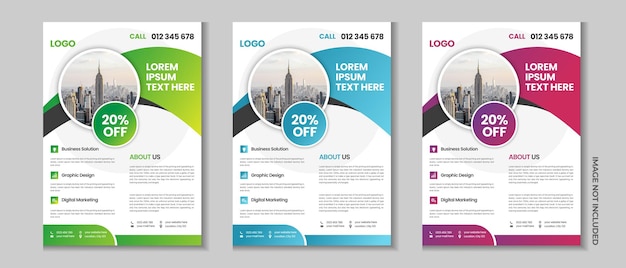 Modern flyer template design annual report design a4 template