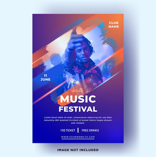 Modern Flyer Template. Music Festival