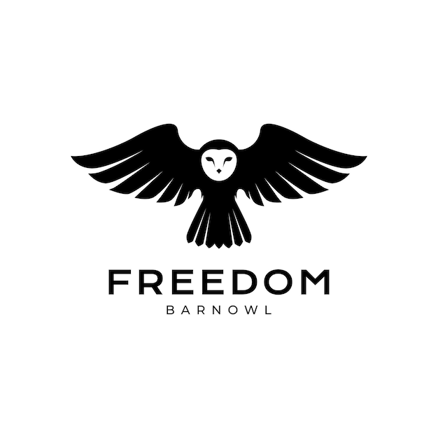 Modern flying owl logo design