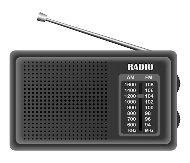 Vector modern fm radio mockup realistic illustration of modern fm radio vector mockup for web design isolated on white background