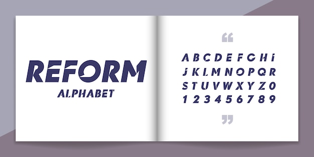 Modern font and alphabet set.