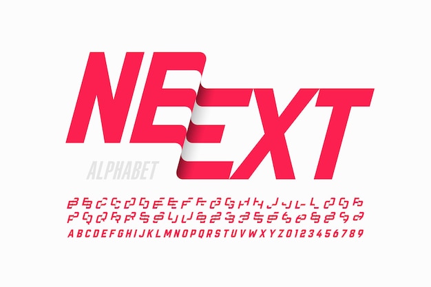벡터 대체 문자, 알파벳 및 숫자가 포함 된 현대적인 글꼴 디자인