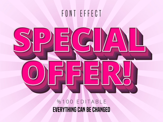 Vector modern font effect for banner and sticker