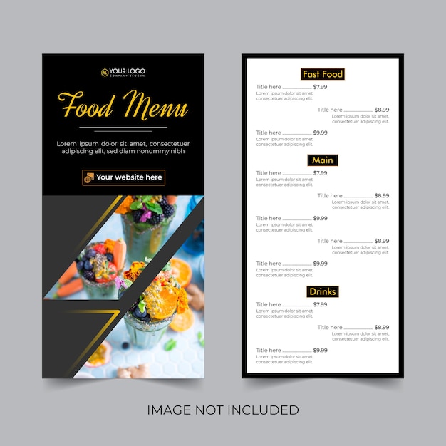 Vector modern food flyer design for restaurant menu card