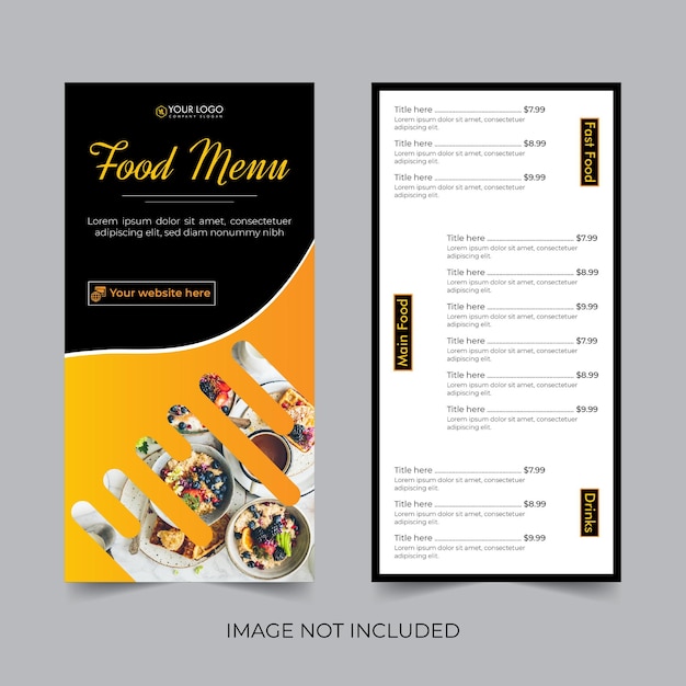 Modern food flyer design for restaurant menu card