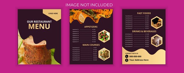 Vector modern food menu design template