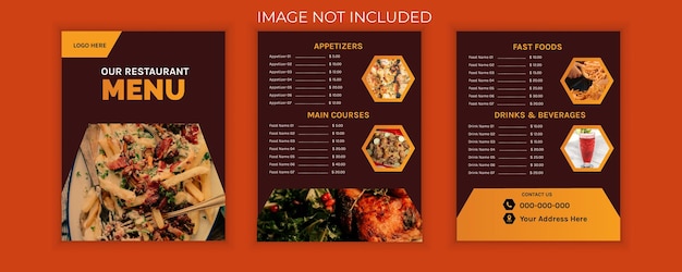 Vector modern food menu design template