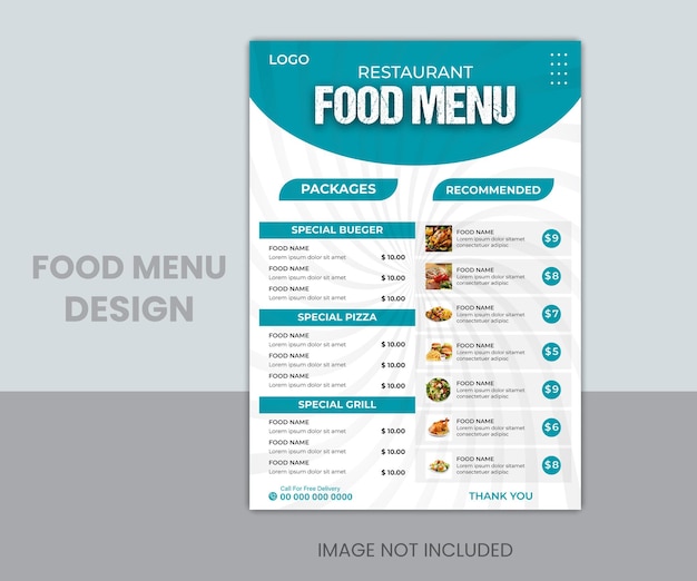 modern food menu design